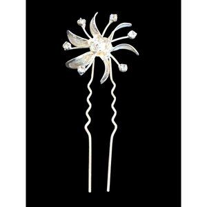 Silver/Crystal Starburst Hair Pin (4 Avail)